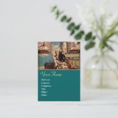 弁証法モノグラム、青緑色ブラウン 名刺 (スタンド正面)