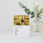 弁証法,金ゴールドイエロー,ホワイトパール紙 名刺 (スタンド正面)