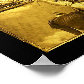 弁証法，黒，金ゴールド黄 ポスター (角)