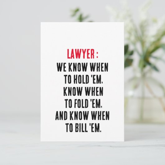 弁護士いつ抱っこするか分かってる、いつ折れるか分かってる サンキューカード (スタンド正面)