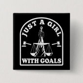 弁護士おもしろいの学生は弁護士の女の子のゴール 缶バッジ (正面)