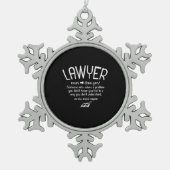 弁護士おもしろいの定義 スノーフレークピューターオーナメント (正面)