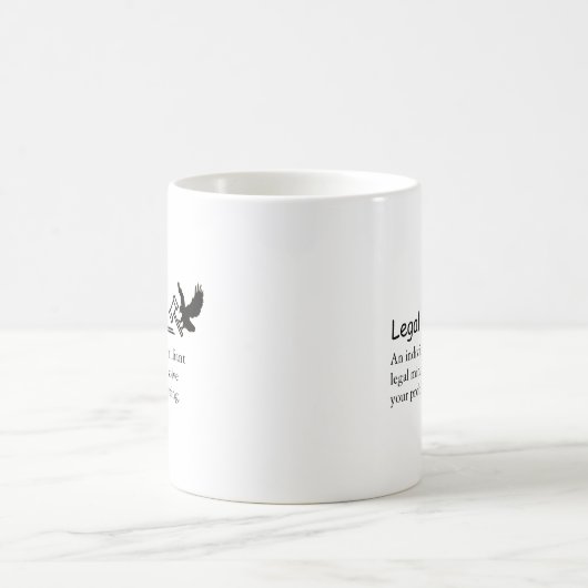 弁護士おもしろいリーガルイーグルことわざ/引用文ローハンマー コーヒーマグカップ (中央)