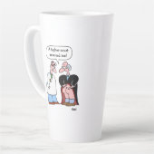 弁護士おもしろい向け法律家漫画アート カフェラテマグ (左アングル)