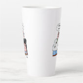 弁護士おもしろい向け法律家漫画アート カフェラテマグ (正面)