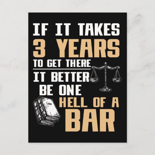 弁護士おもしろい学生の今後の弁護士 ポストカード (正面)