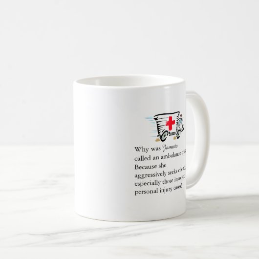 弁護士おもしろい弁護士救急車チェザーギフト コーヒーマグカップ (正面右)