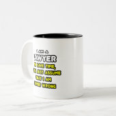 弁護士おもしろいTシャツとギフト ツートーンマグカップ (正面左)