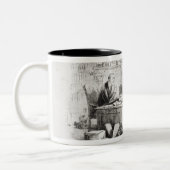 弁護士および顧客、剛毅および苛立ち ツートーンマグカップ (左)