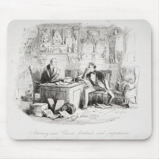 弁護士および顧客、剛毅および苛立ち マウスパッド (正面)