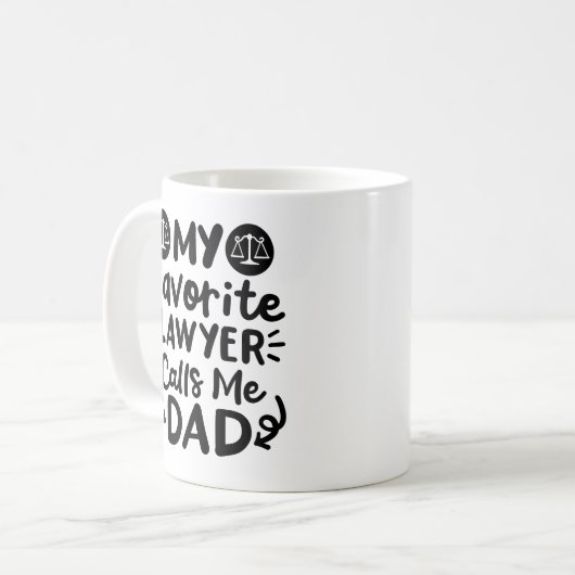 弁護士がお気に入りのパパと呼ぶ コーヒーマグカップ (正面左)