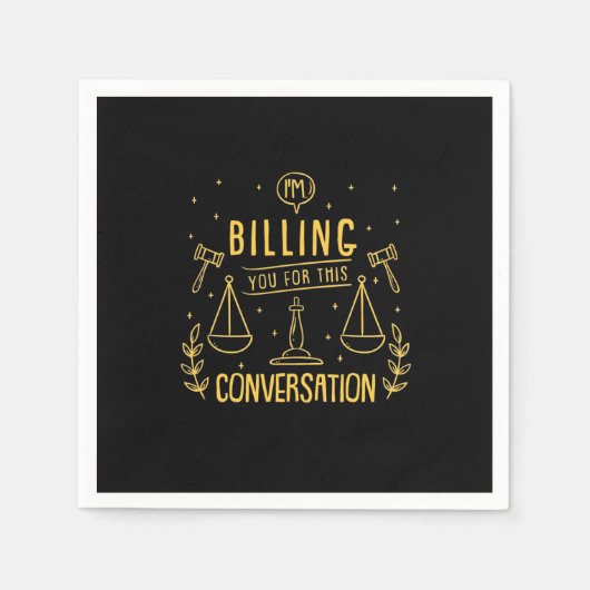 弁護士がこの会話に対して請求している スタンダードカクテルナプキン (正面)
