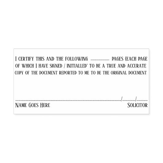 弁護士が書類のページを証明する真のコピー セルフインキングスタンプ (デザイン)