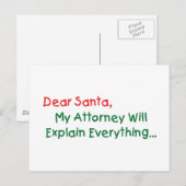 弁護士が説明するクリスマスプレゼント - 面白いクリスマス シーズンポストカード (正面/裏面)