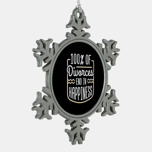 弁護士が離婚すると幸せになる スノーフレークピューターオーナメント (左)