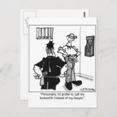 弁護士ではなく錠前屋を呼ぶ ポストカード (正面/裏面)