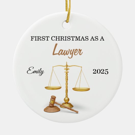 弁護士として初のクリスマス オーナメント 新しい弁護士 (正面)