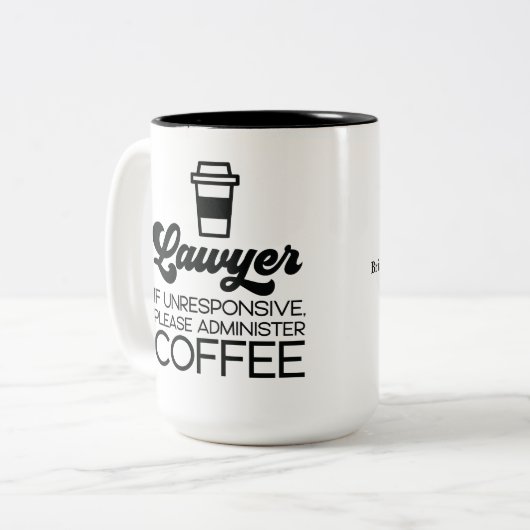弁護士とパーソナライズされたコーヒーギフト ツートーンマグカップ (正面左)