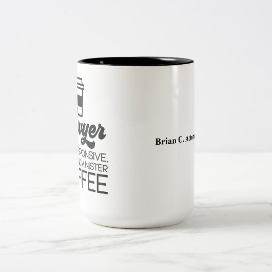 弁護士とパーソナライズされたコーヒーギフト ツートーンマグカップ (中央)