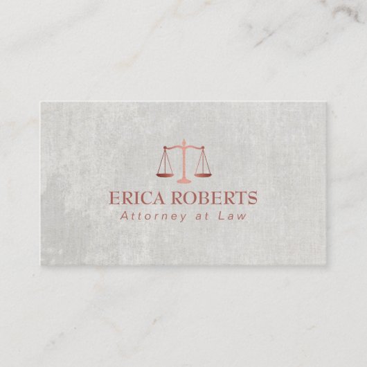 弁護士のばら色の金ゴールドのスケール弁護士 名刺 (正面)