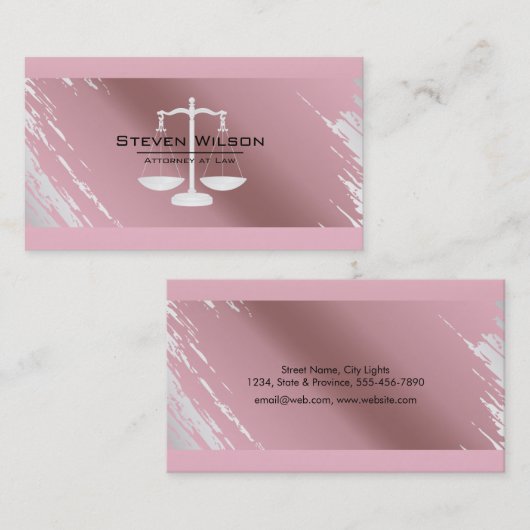 弁護士のばら色の金ゴールドホイルの金属の法的スケール 名刺 (正面/裏面)
