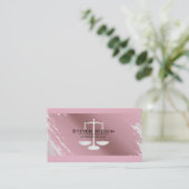 弁護士のばら色の金ゴールドホイルの金属の法的スケール 名刺 (スタンド正面)