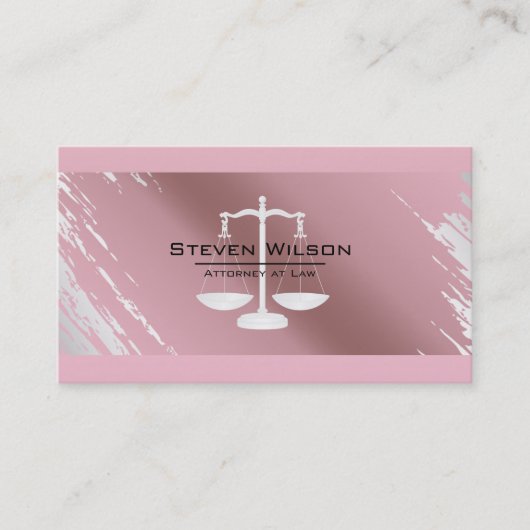 弁護士のばら色の金ゴールドホイルの金属の法的スケール 名刺 (正面)