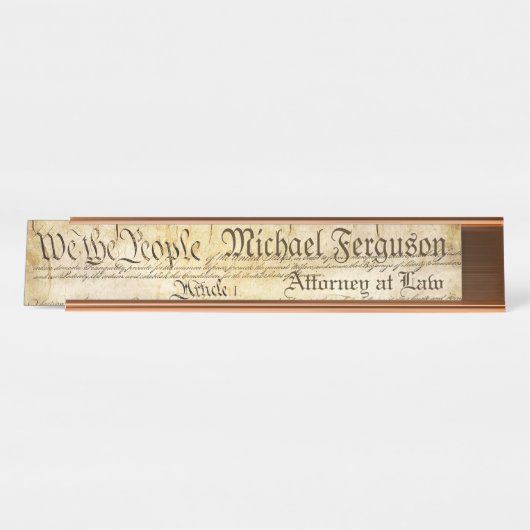 弁護士のアメリカ合衆国憲法 デスクネームプレート (正面)