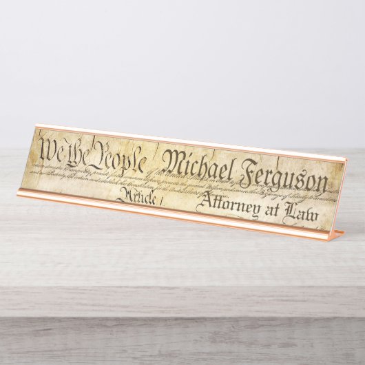 弁護士のアメリカ合衆国憲法 デスクネームプレート (正面)