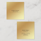 弁護士のオフィスのエレガントな金ゴールドの一見のモダン スクエア名刺 (正面/裏面)