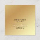 弁護士のオフィスのエレガントな金ゴールドの一見のモダン スクエア名刺 (裏面)