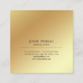 弁護士のオフィスのエレガントな金ゴールドの絹の贅沢 スクエア名刺 (裏面)