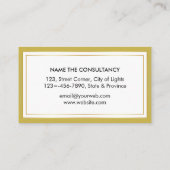 弁護士のクラシックな金ゴールドのスケールのプロフェッショナル 名刺 (裏面)