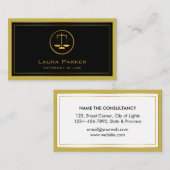 弁護士のクラシックな金ゴールドのスケールのプロフェッショナル 名刺 (正面/裏面)