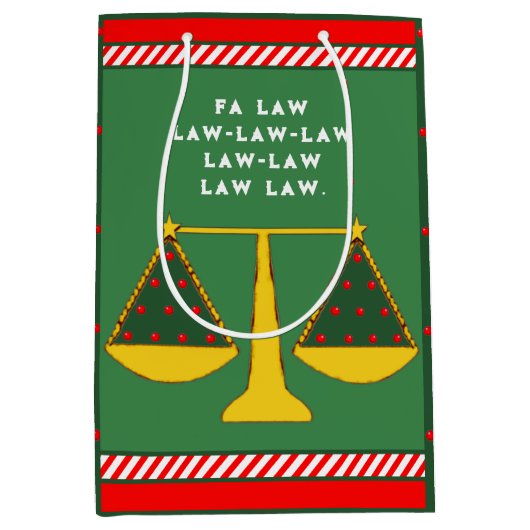 弁護士のクリスマス休暇 ミディアムペーパーバッグ (正面)