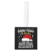 弁護士のクリスマス – サンタは実在疑わしい キューブオーナメント (正面)