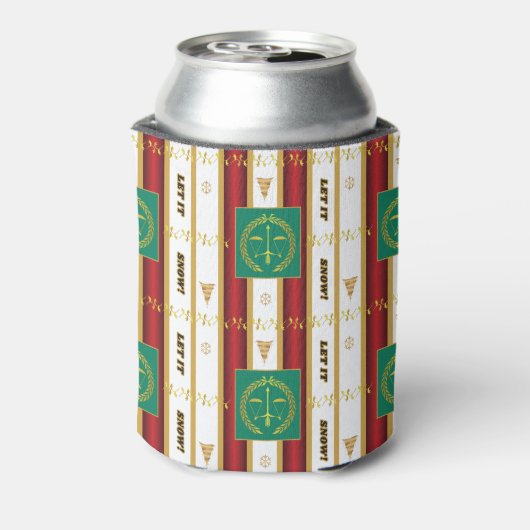 弁護士のクリスマス – 雪の正義を許はかりで測す 缶クーラー (缶裏面)