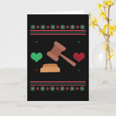 弁護士のダサいクリスマススウェター 裁判官 弁護士 カード (黄色い花)