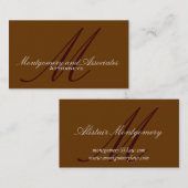 弁護士のモノグラムのブラウンのカスタマイズ可能な名刺 名刺 (正面/裏面)