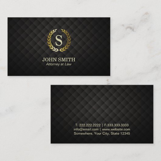 弁護士のモノグラムの金ゴールドのリースの弁護士 名刺 (正面/裏面)