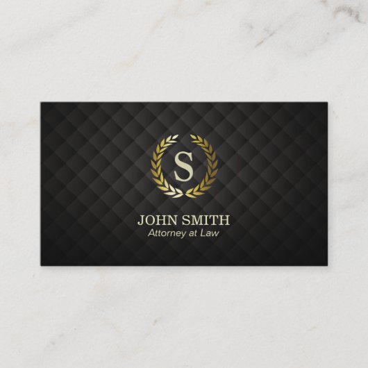 弁護士のモノグラムの金ゴールドのリースの弁護士 名刺 (正面)