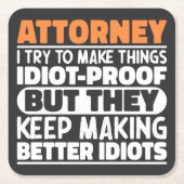 弁護士のユーモア名言集 スクエアペーパーコースター (正面)