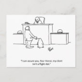 弁護士のユーモア「逃亡の恐れ」ポストカード ポストカード (正面)