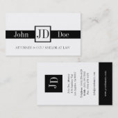 弁護士のリボンの正方形B/W 名刺 (正面/裏面)
