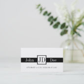 弁護士のリボンの正方形B/W 名刺 (スタンド正面)