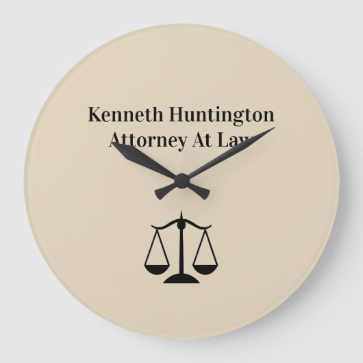 弁護士のロゴの法律事務所の時計 ラージ壁時計 (正面)