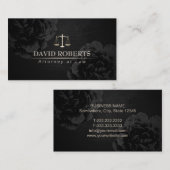 弁護士の上品で黒い花弁護士 名刺 (正面/裏面)