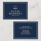 弁護士の上品な濃紺の弁護士の法律事務所 名刺 (正面/裏面)