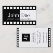 弁護士の半分か半分B/Wのフィルム 名刺 (正面/裏面)