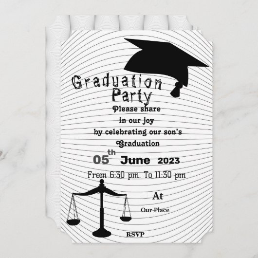 弁護士の卒業 招待状 (正面/裏面)